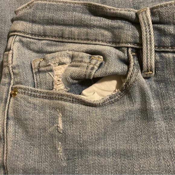 Frame - Le Garcon Mid-Rise Boyfriend Jean in Light Blue Overturn-size 25 - Picture 9 of 14